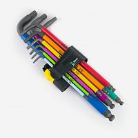 Набор Г-Образных ключей WERA 950/9 Hex-Plus Multicolour Imperial 2 BlackLase