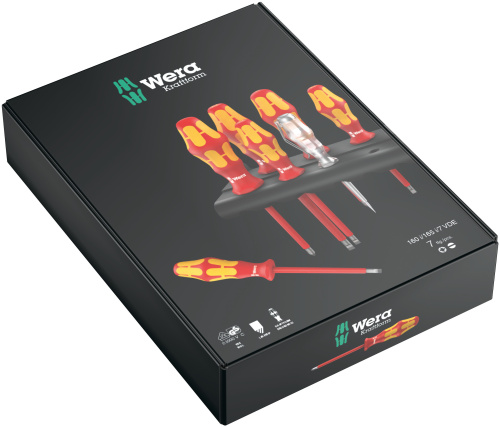 Набор отверток диэлектрический WERA Kraftform Plus 160 i/165 i/7 Rack. фото 2 Набор отверток диэлектрический WERA Kraftform Plus 160 i/165 i/7 Rack. фото 2