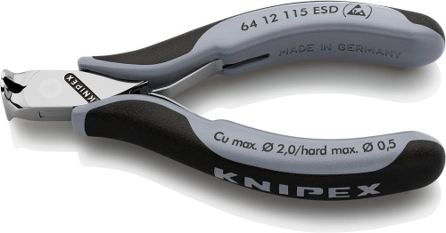 Кусачки торцевые KNIPEX 6412115ESD фото 6