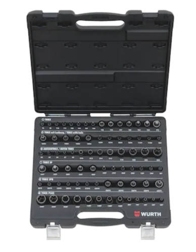 Набор головок 1/4+3/8+1/2 дюйма, Wurth, 77шт.