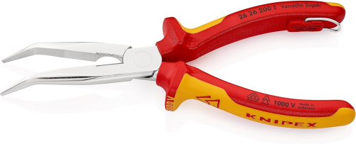 Круглогубцы с плоскими губками KNIPEX 2626200T фото 2