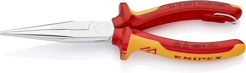 Круглогубцы с плоскими губками KNIPEX 2616200T фото 4