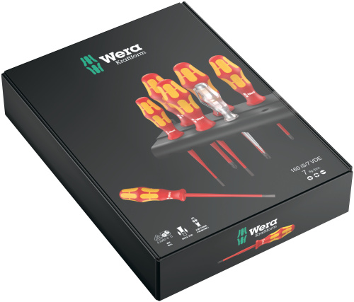 Набор отверток диэлектрический WERA Kraftform Plus 160 iS/7 Rack фото 2